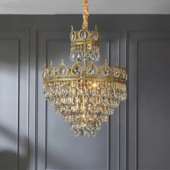Antique Crown Crystal Chandelier