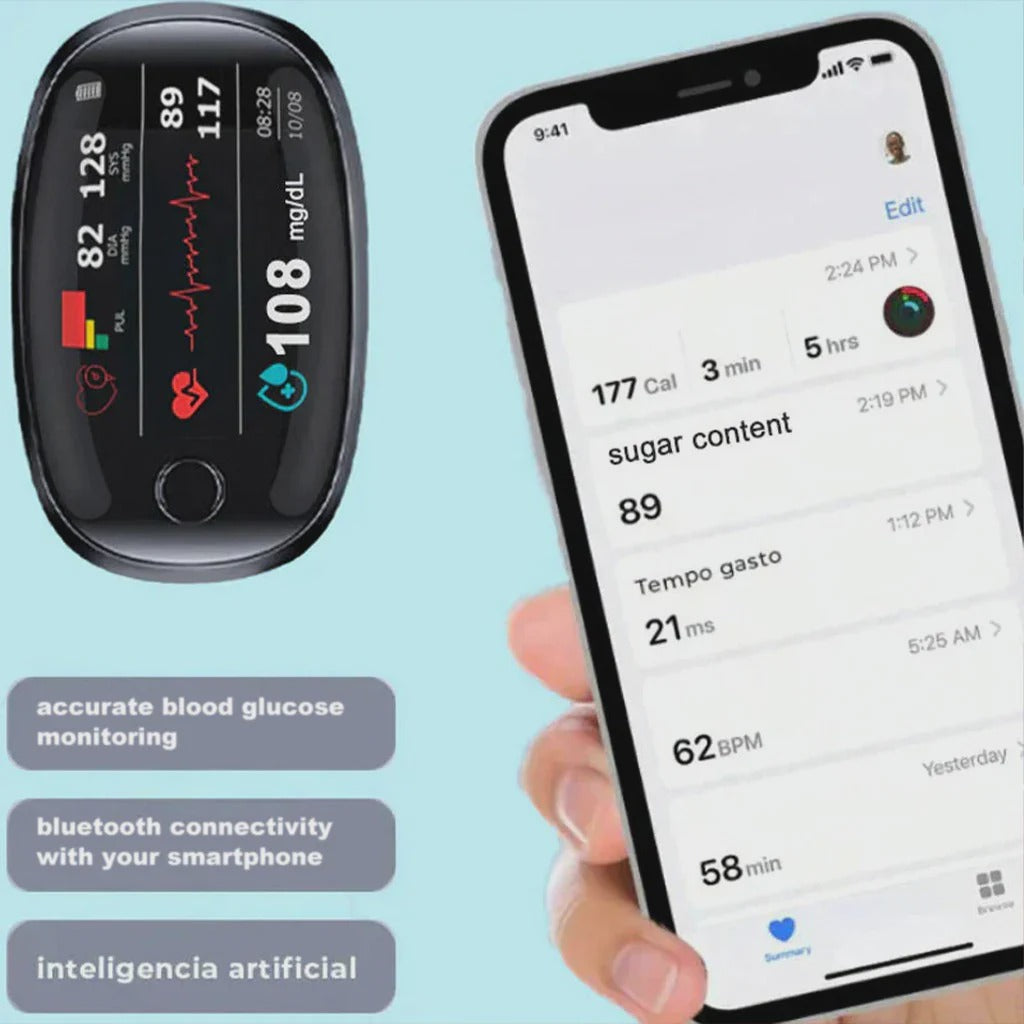 Non-Invasive Smart Blood Sugar Tracking Device 99.9% Accuracy 
