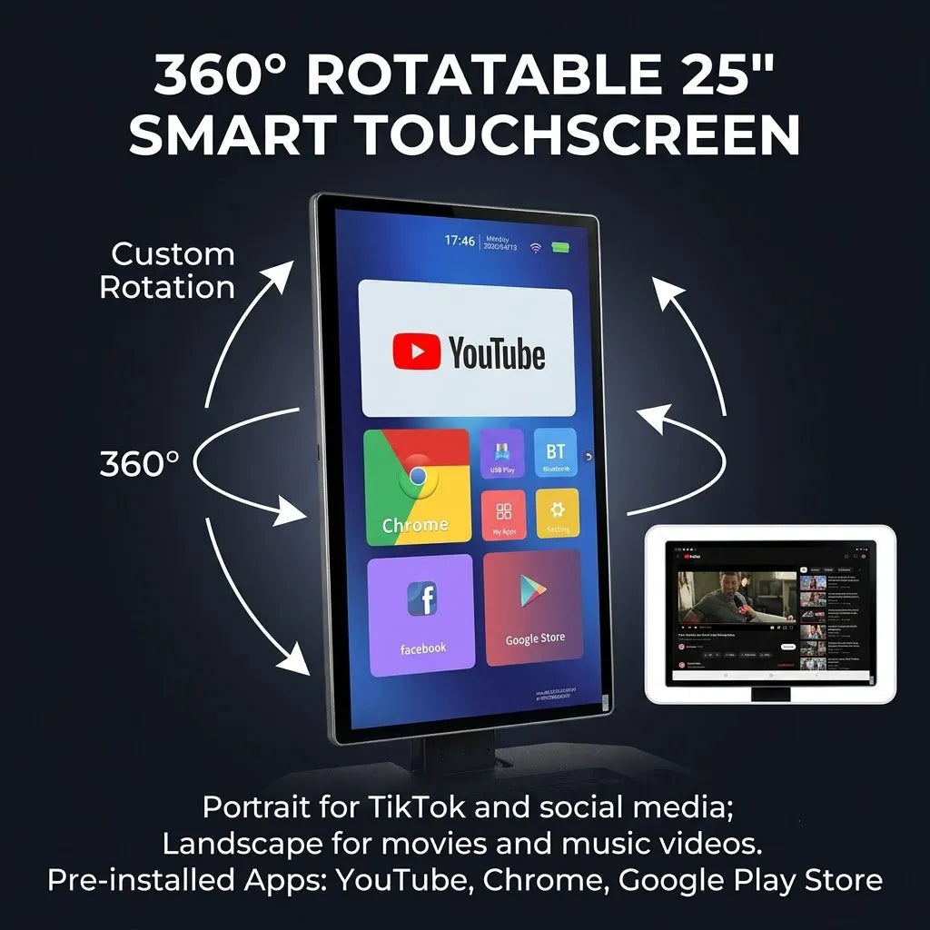 ⚡Last Day 50%OFF🎶1000W Smart Karaoke Speaker with 25" Rotatable Screen & 15" Bass