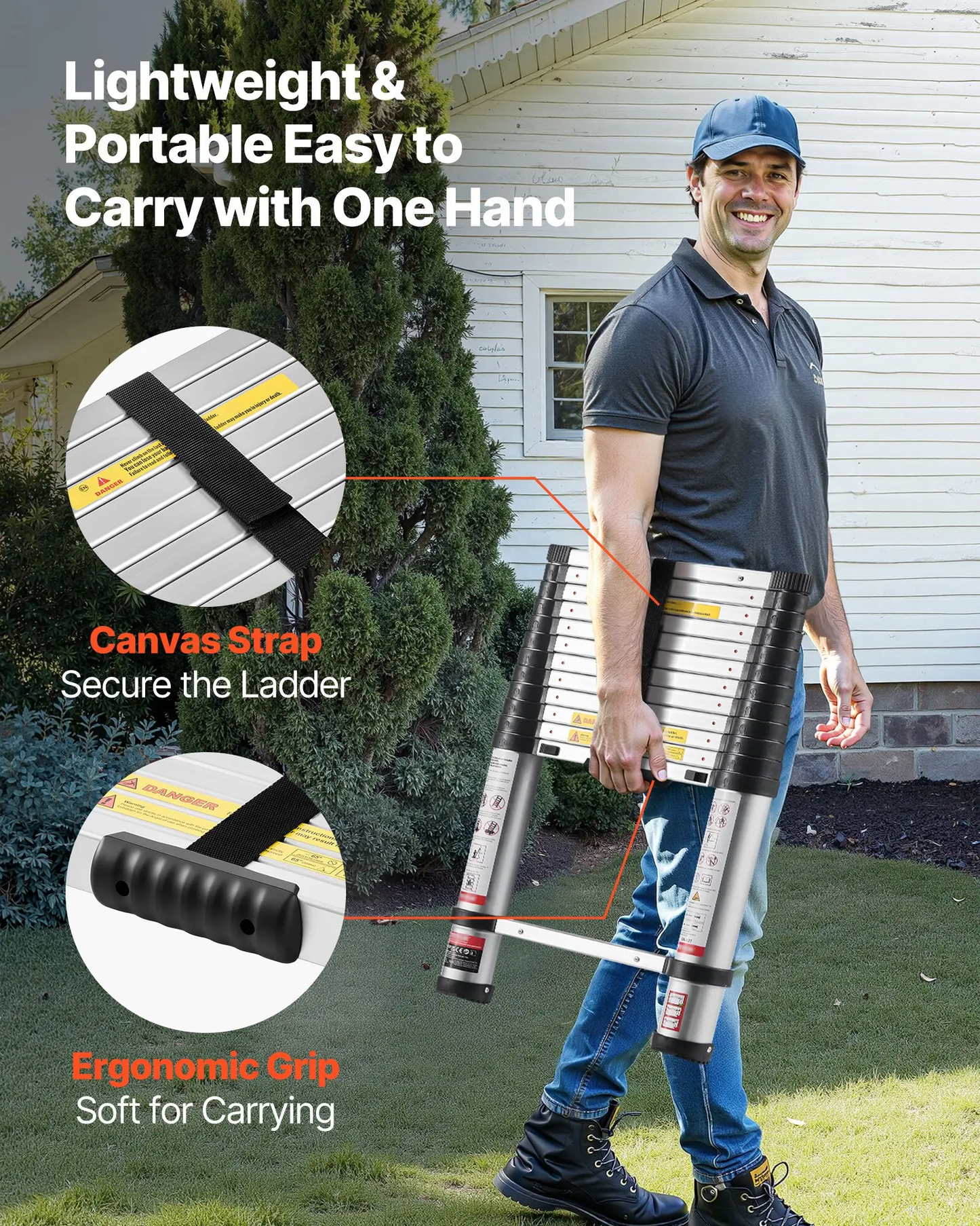 🔥Spring Fresh Sale 🎁Telescoping Ladder, Aluminum Lightweight Multi-Purpose Collapsible Extension
