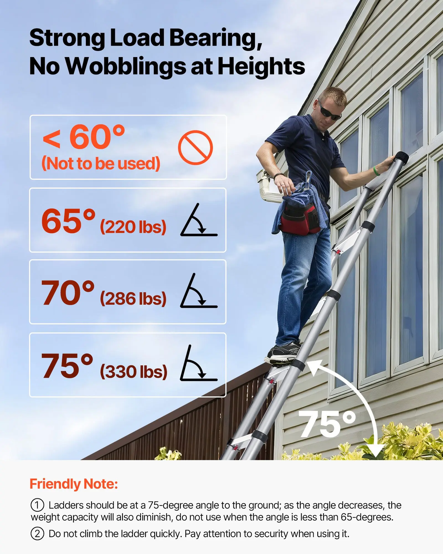 🔥Spring Fresh Sale 🎁Telescoping Ladder, Aluminum Lightweight Multi-Purpose Collapsible Extension