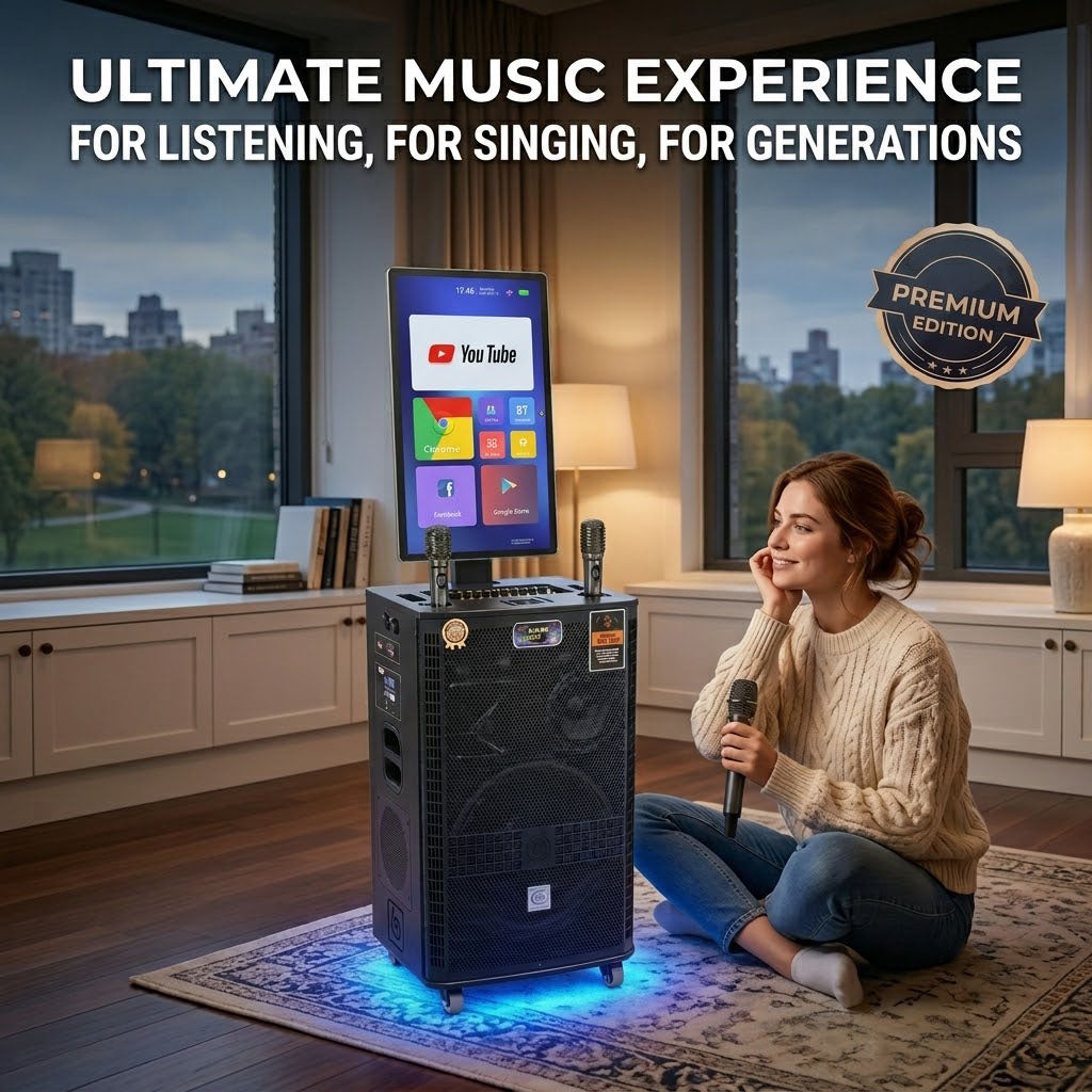 ⚡Last Day 50%OFF🎶1000W Smart Karaoke Speaker with 25" Rotatable Screen & 15" Bass