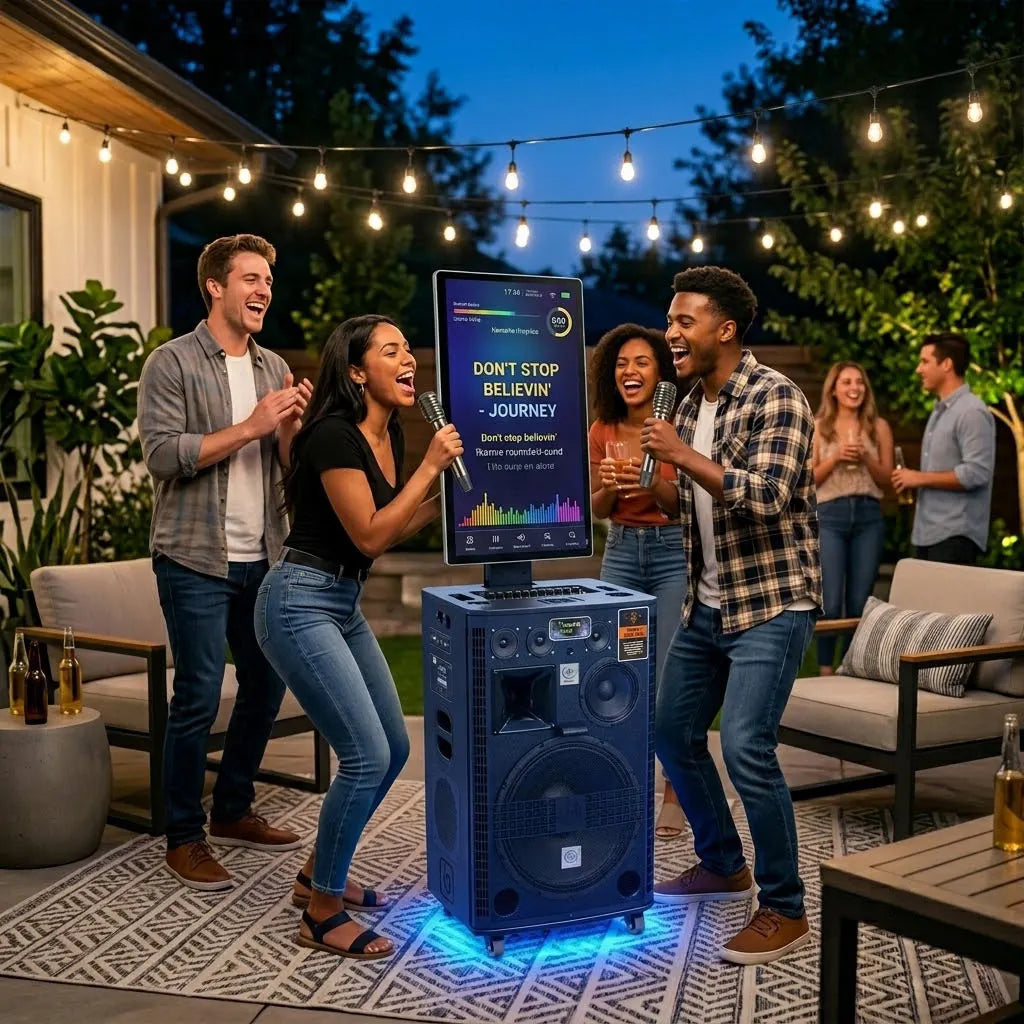 ⚡Last Day 50%OFF🎶1000W Smart Karaoke Speaker with 25" Rotatable Screen & 15" Bass