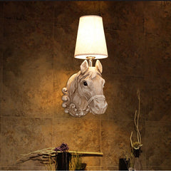 American Horse Head Wall Lamp