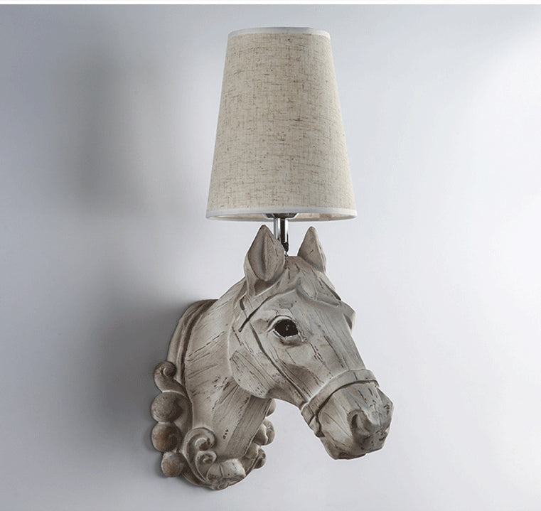 American Horse Head Wall Lamp