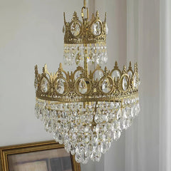 Antique Crown Crystal Chandelier