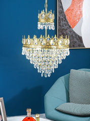 Antique Crown Crystal Chandelier