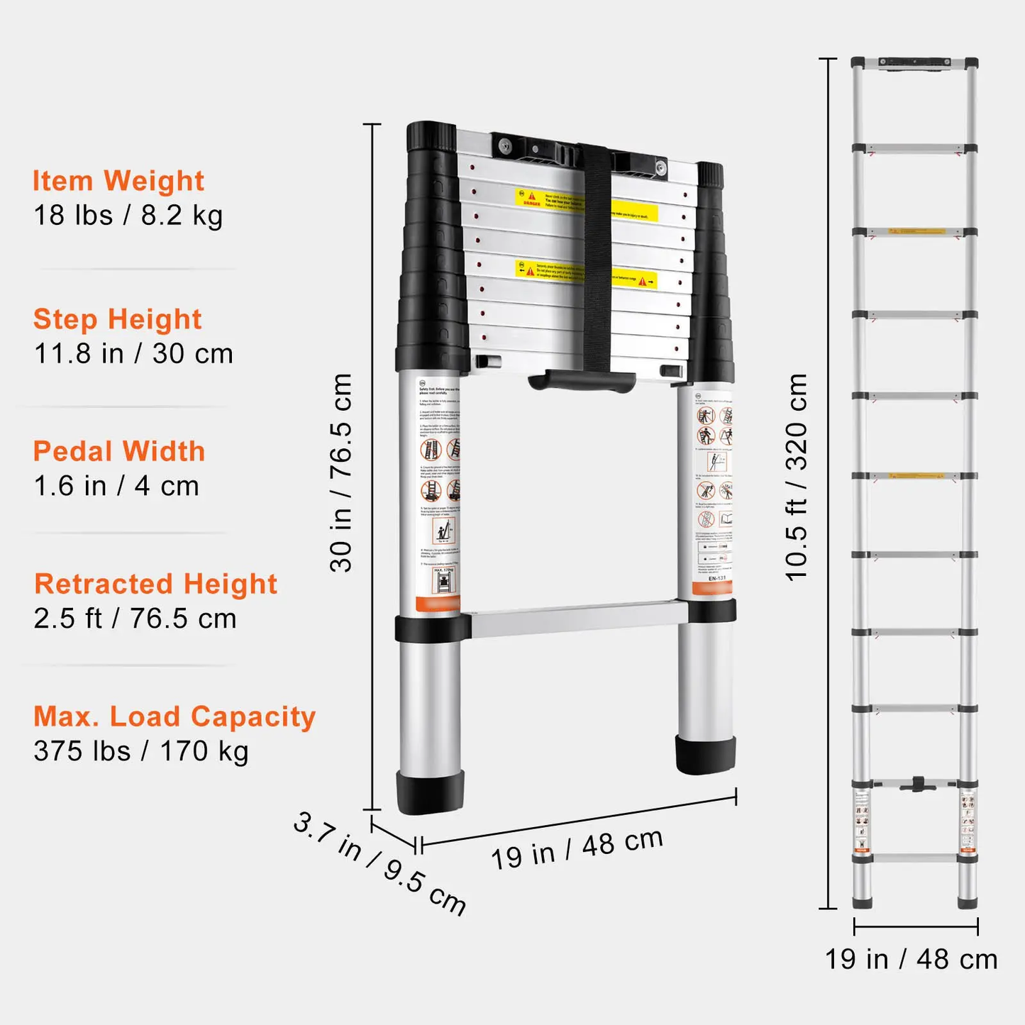🔥Spring Fresh Sale 🎁Telescoping Ladder, Aluminum Lightweight Multi-Purpose Collapsible Extension