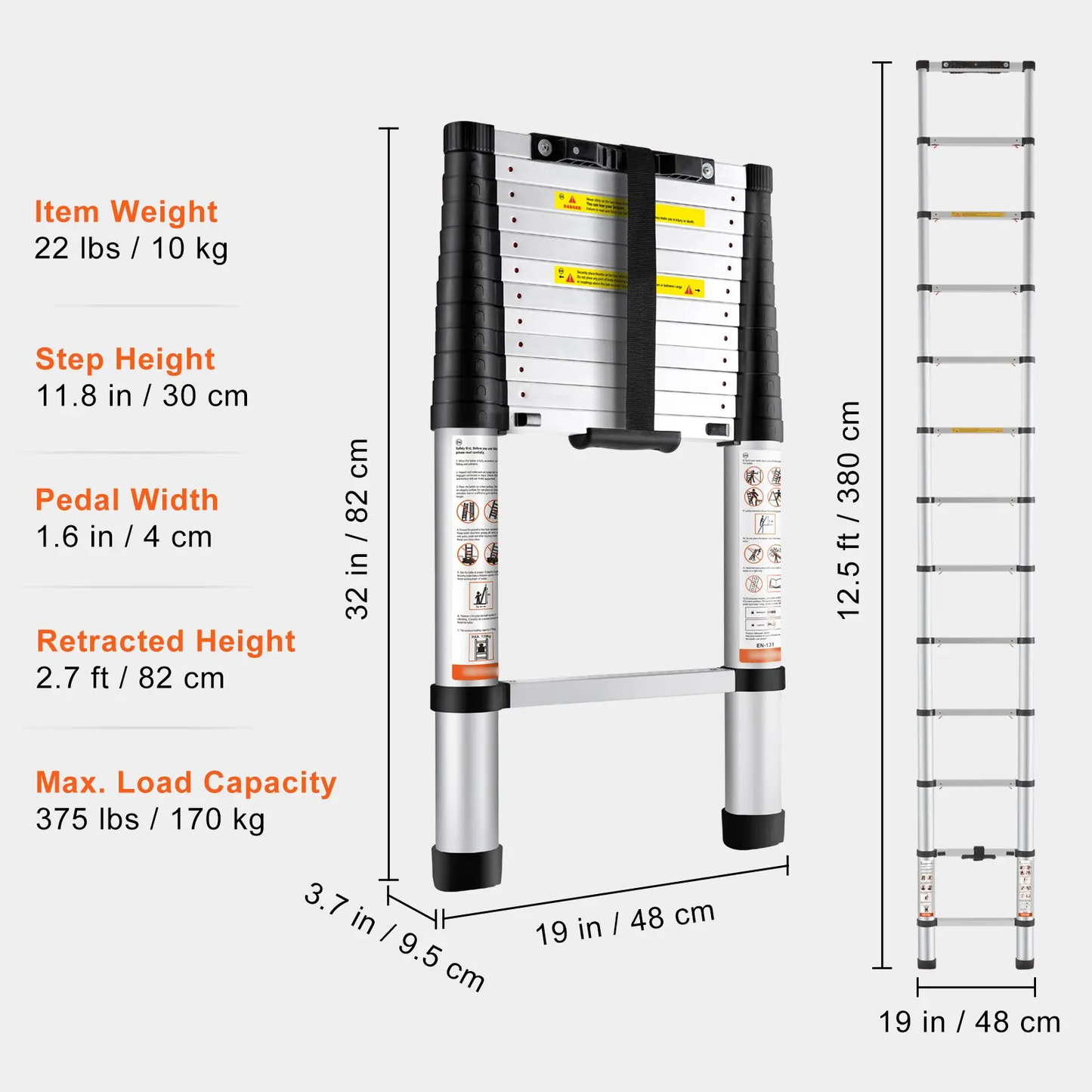 🔥Spring Fresh Sale 🎁Telescoping Ladder, Aluminum Lightweight Multi-Purpose Collapsible Extension