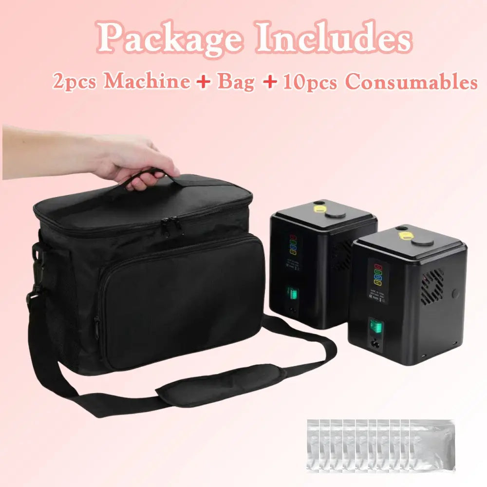 350W Mini Cold Spark Machine, (2 Black Unit with 10 Packs Consumables +1 Bag